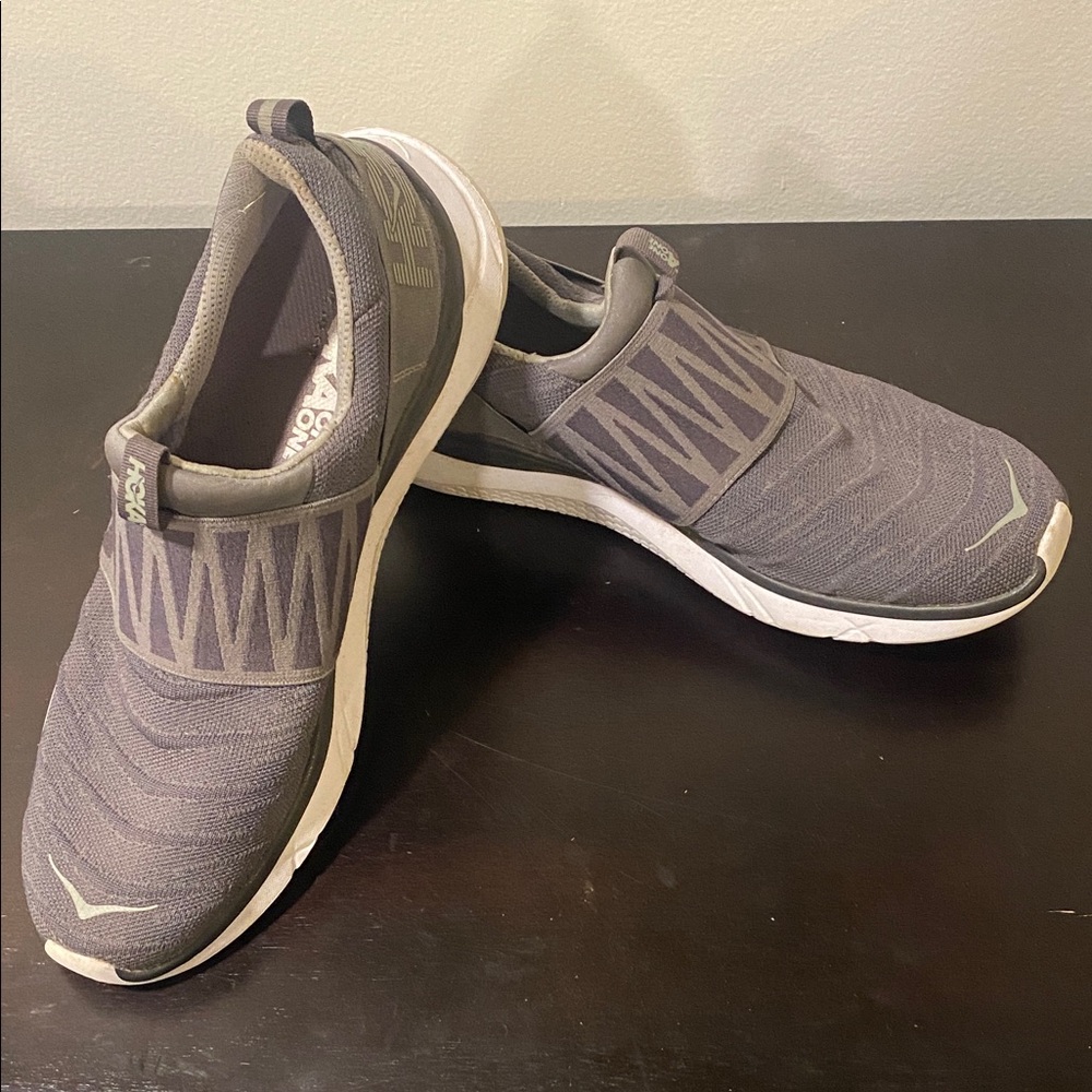 Hoka Gray Slip-On Athletic Shoes, Size 9.5